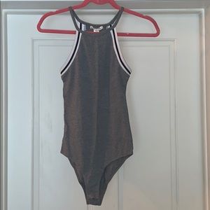 Gray Bodysuit with Stripes